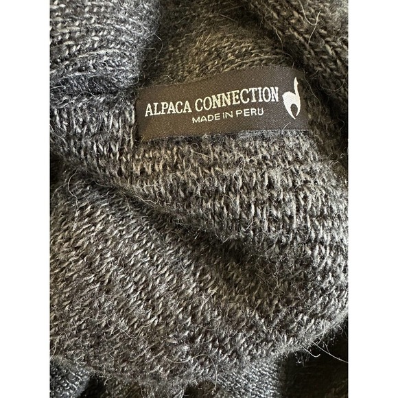 Alpaca Connection Grey Wool Blend Peruvian Shawl Collar Cozy Blanket Cardigan OS - Picture 8 of 12
